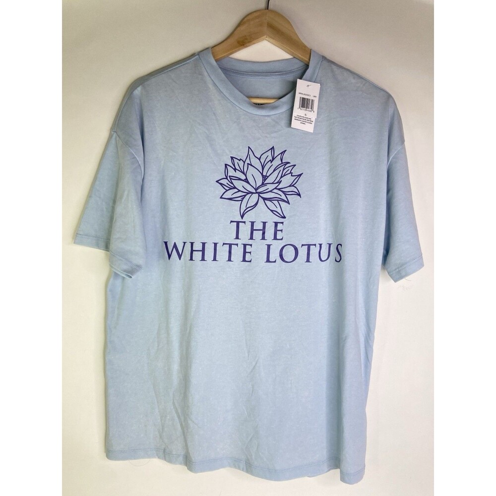 The White Lotus Let's Fun Licensed Double Sided Blue Top T-Shirt Womens Size S